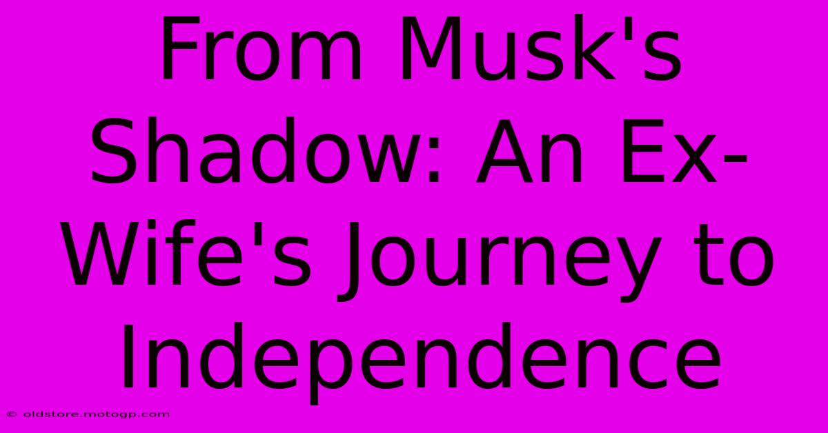 From Musk's Shadow: An Ex-Wife's Journey To Independence