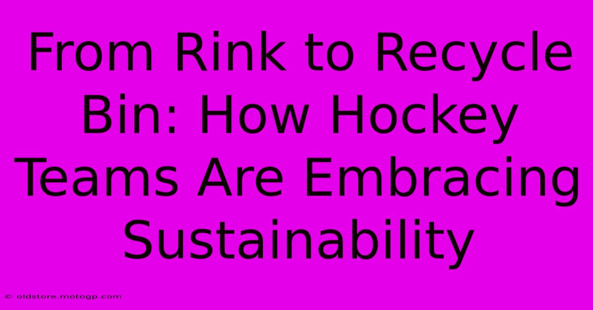 From Rink To Recycle Bin: How Hockey Teams Are Embracing Sustainability