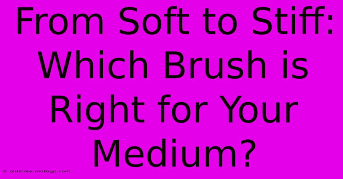 From Soft To Stiff: Which Brush Is Right For Your Medium?