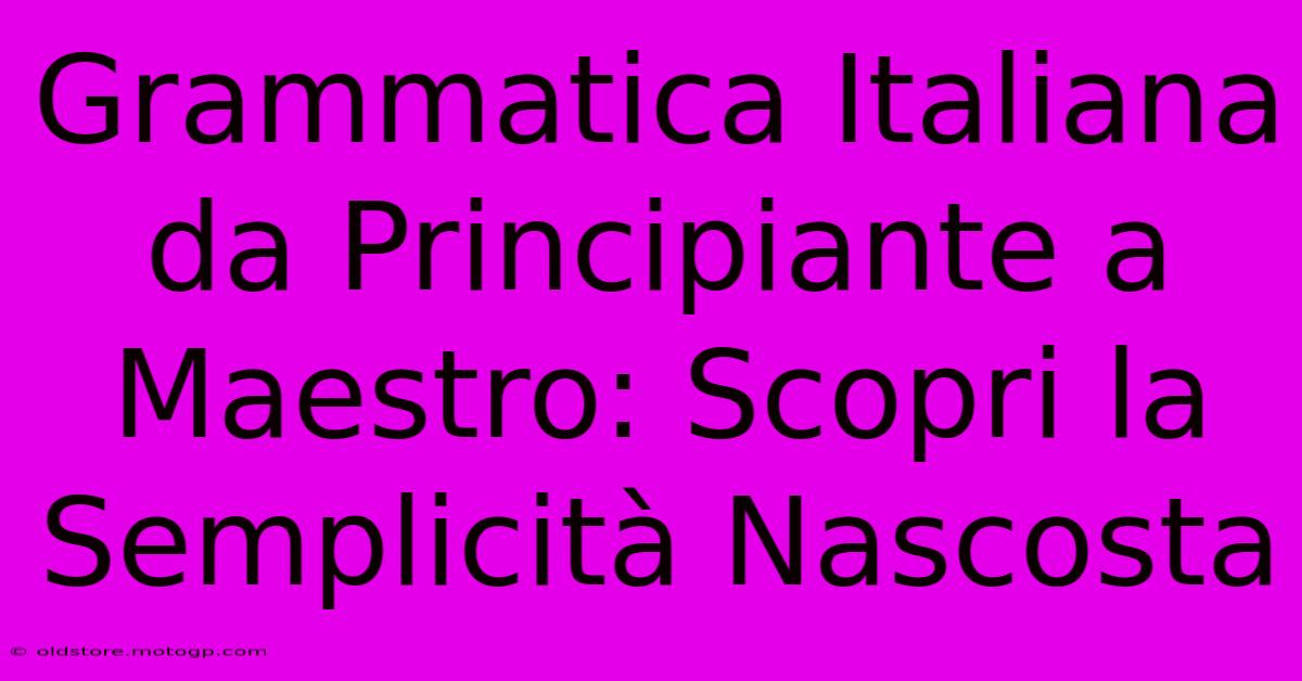 Grammatica Italiana Da Principiante A Maestro: Scopri La Semplicità Nascosta