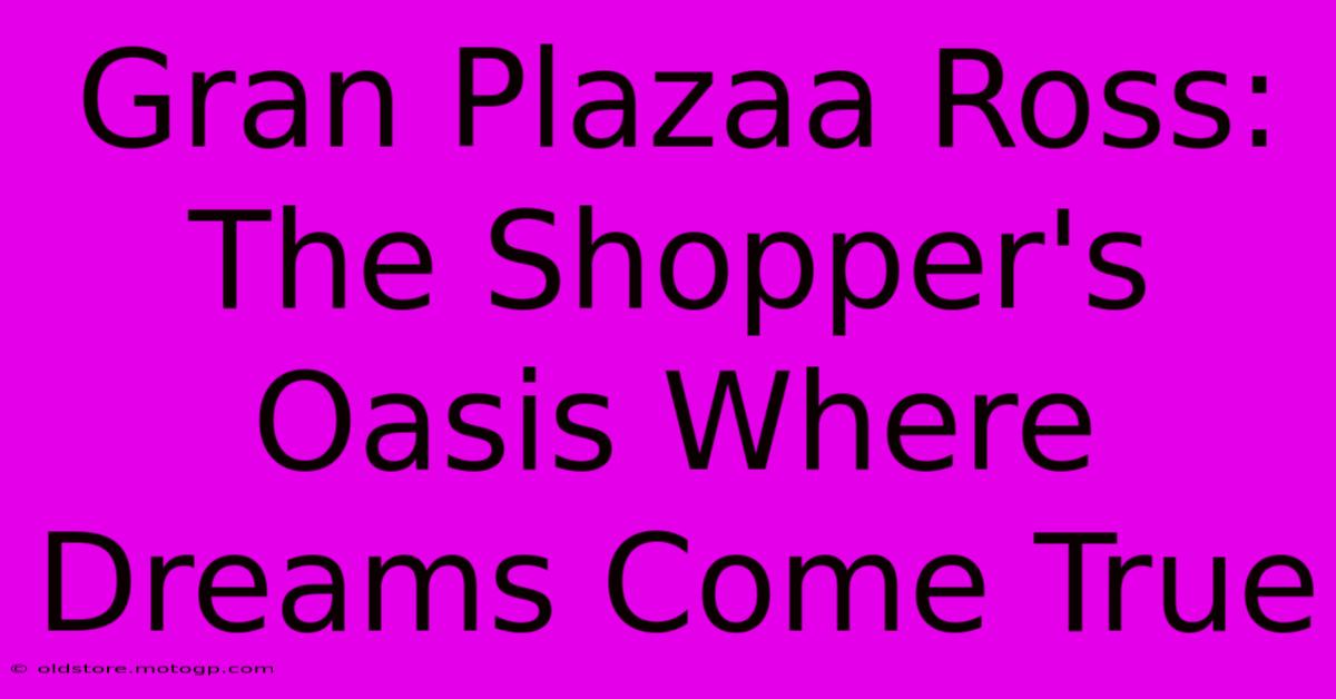 Gran Plazaa Ross: The Shopper's Oasis Where Dreams Come True