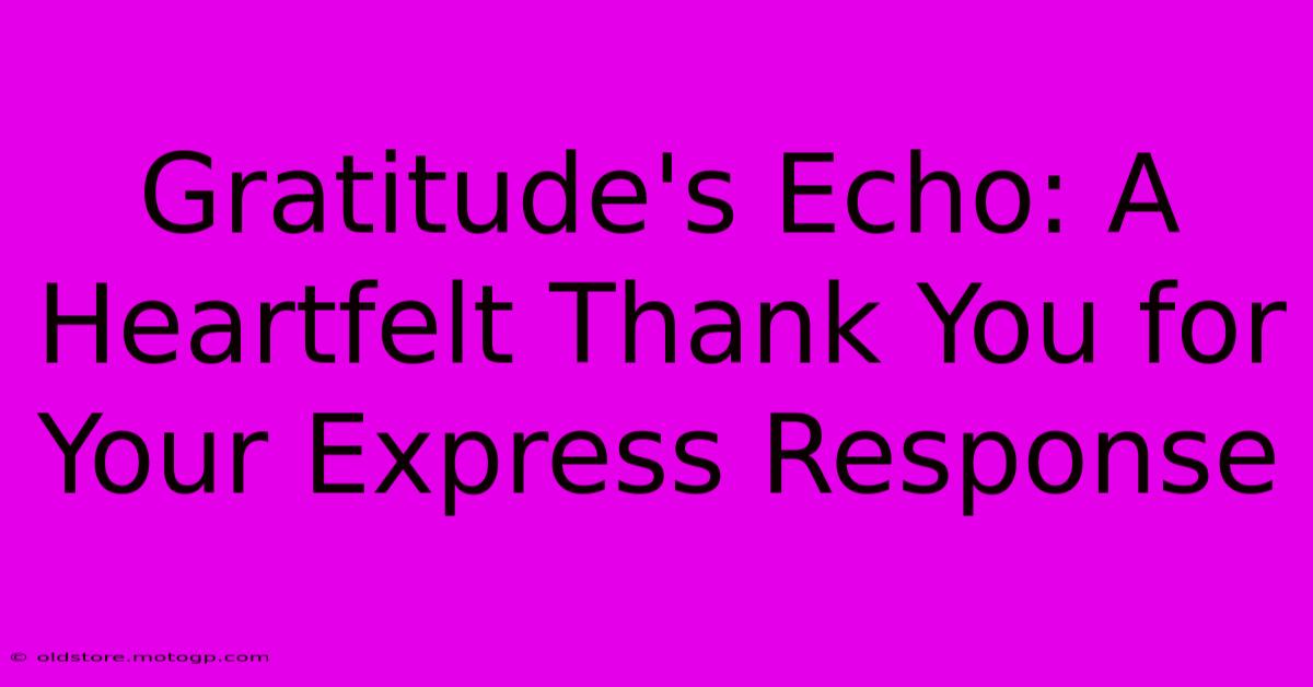 Gratitude's Echo: A Heartfelt Thank You For Your Express Response