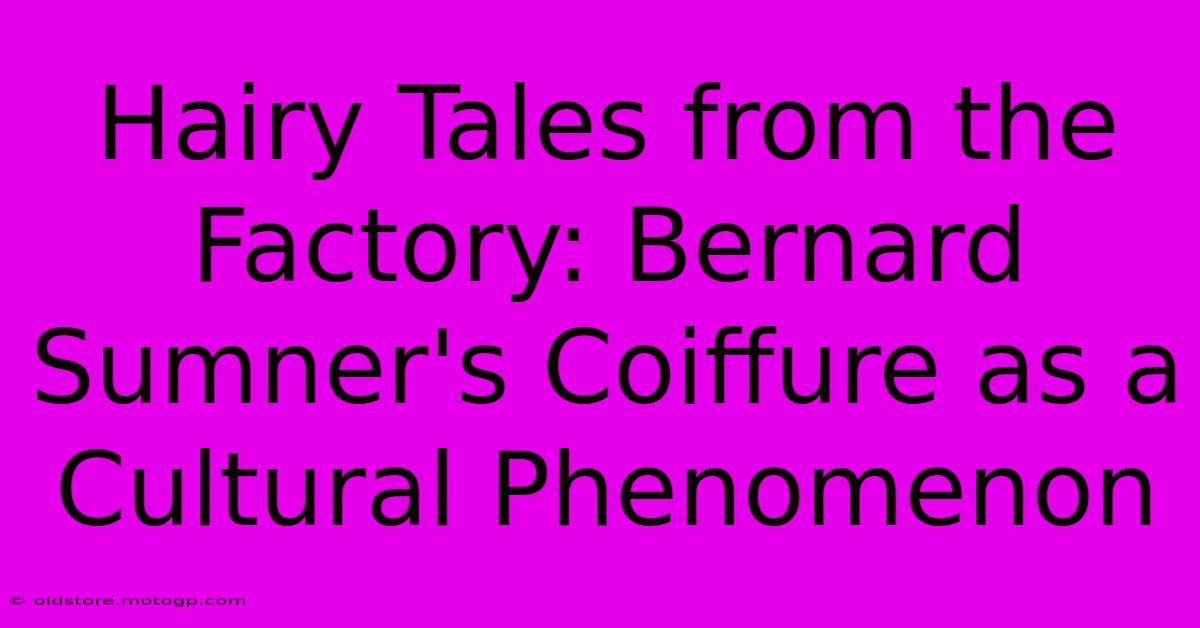 Hairy Tales From The Factory: Bernard Sumner's Coiffure As A Cultural Phenomenon