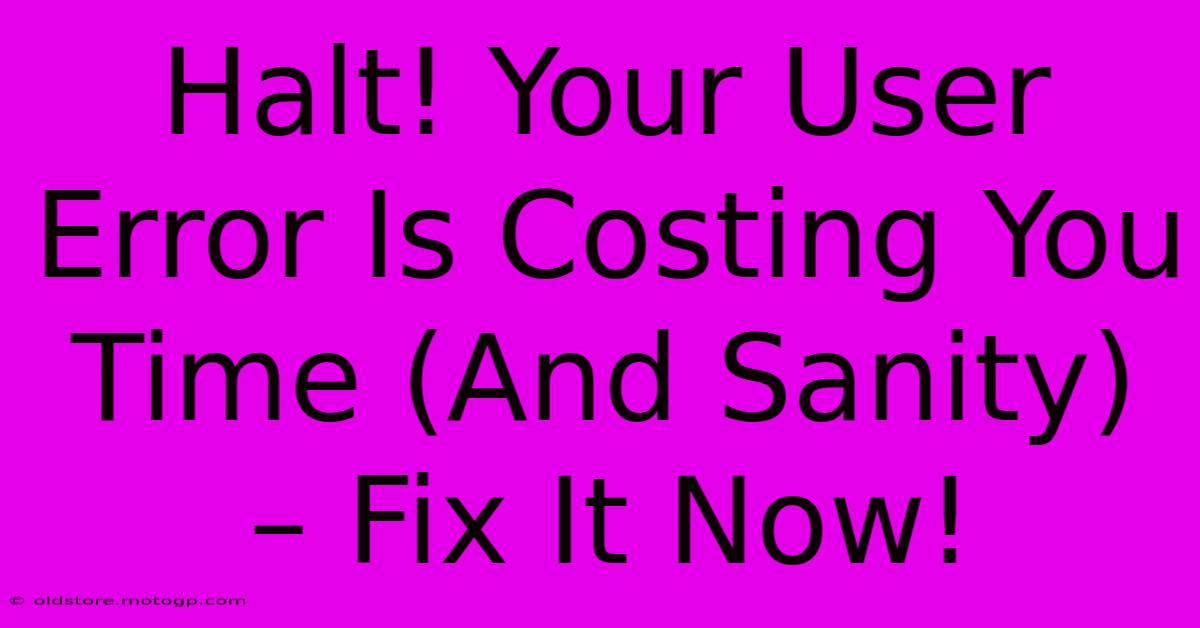 Halt! Your User Error Is Costing You Time (And Sanity) – Fix It Now!