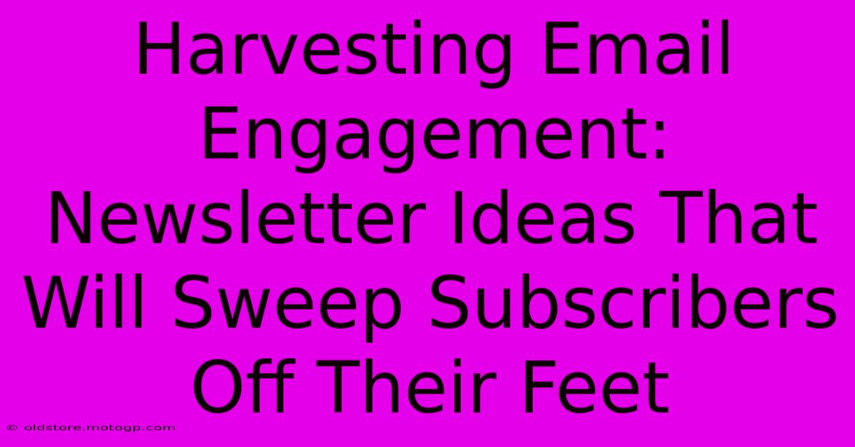 Harvesting Email Engagement: Newsletter Ideas That Will Sweep Subscribers Off Their Feet