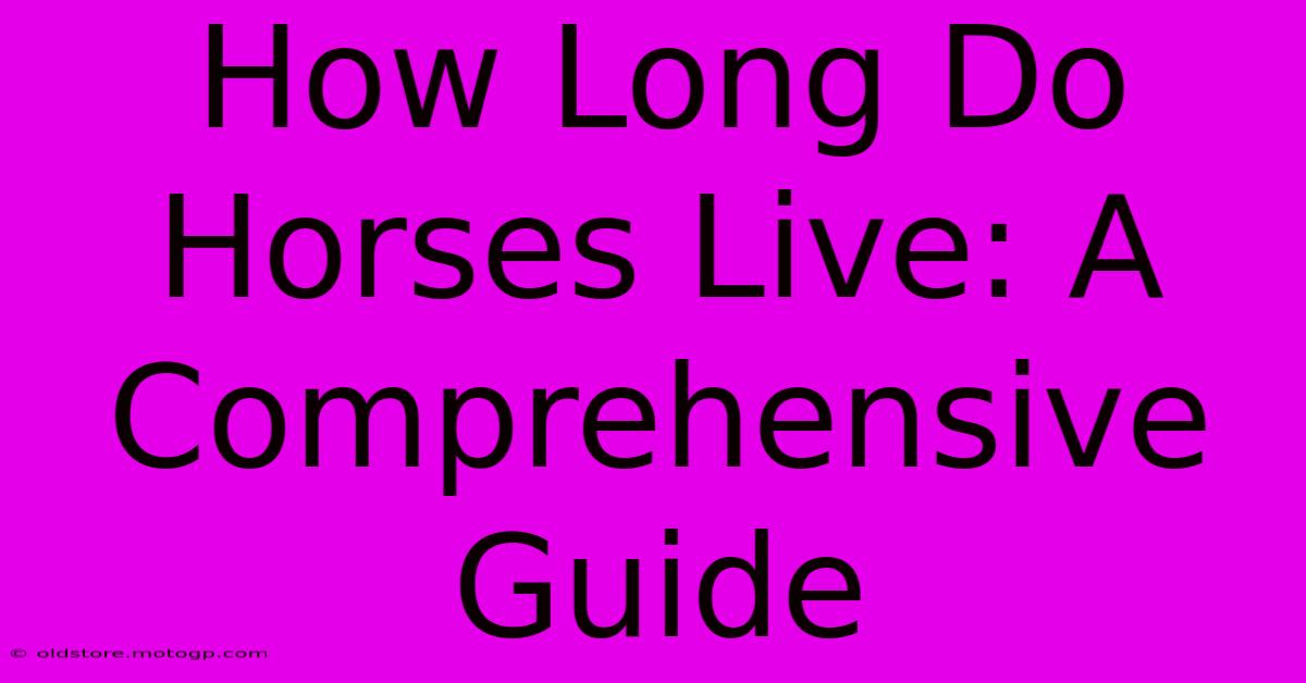 How Long Do Horses Live: A Comprehensive Guide