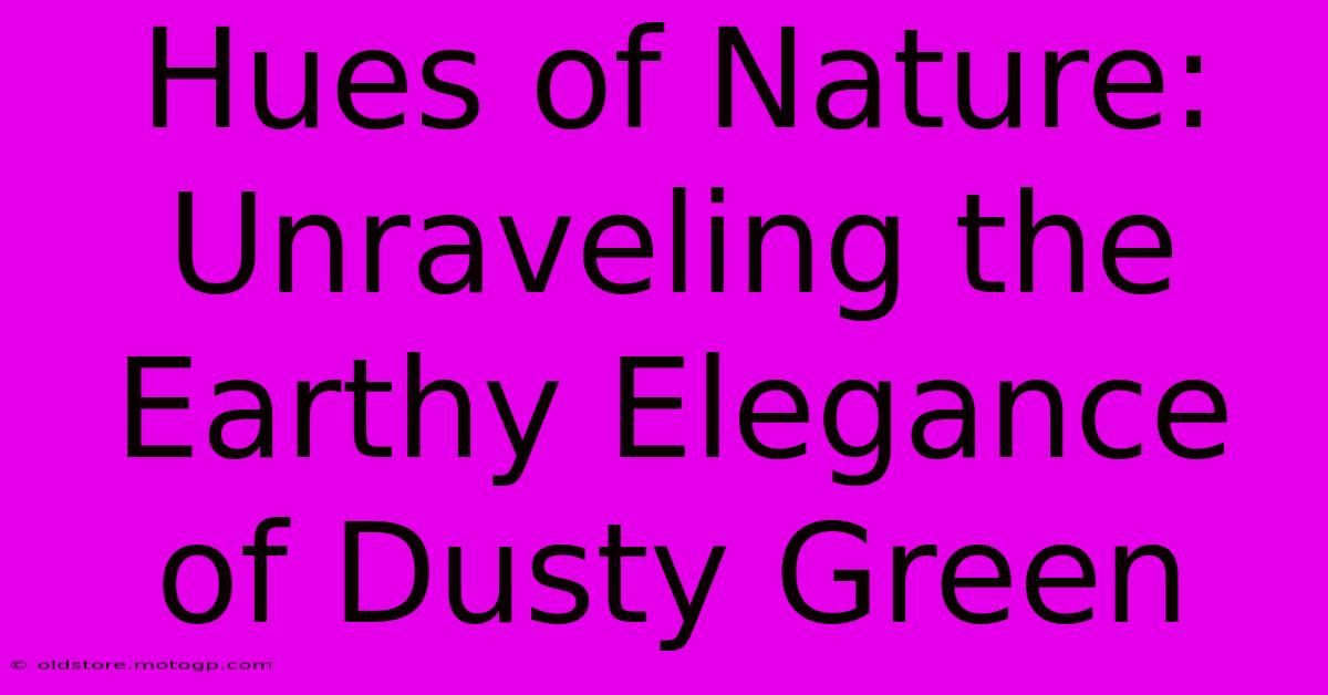 Hues Of Nature: Unraveling The Earthy Elegance Of Dusty Green