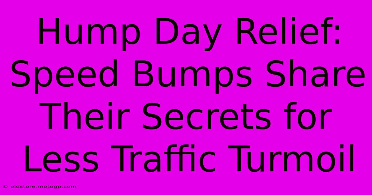 Hump Day Relief: Speed Bumps Share Their Secrets For Less Traffic Turmoil