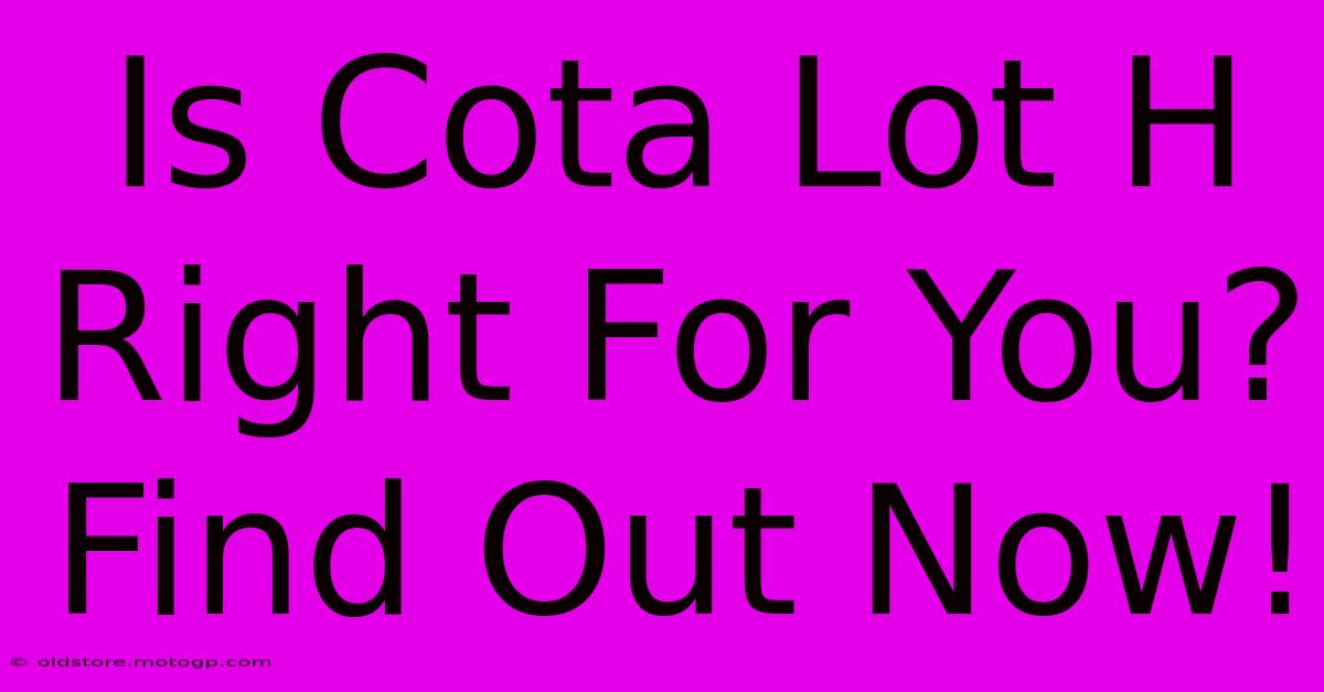 Is Cota Lot H Right For You? Find Out Now!