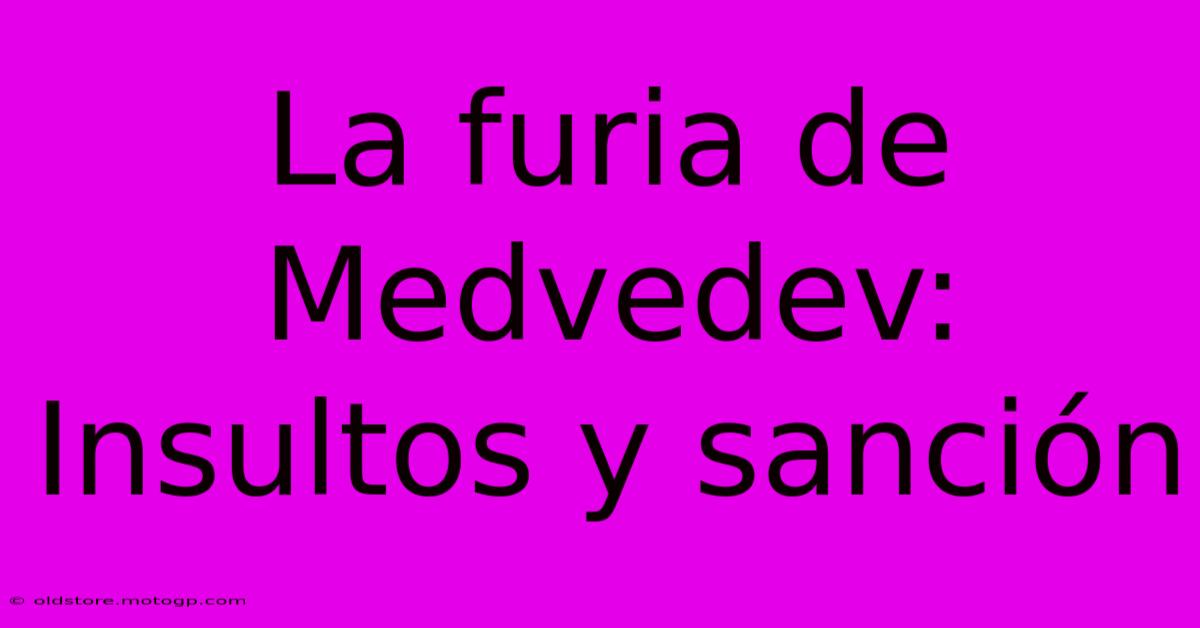 La Furia De Medvedev: Insultos Y Sanción