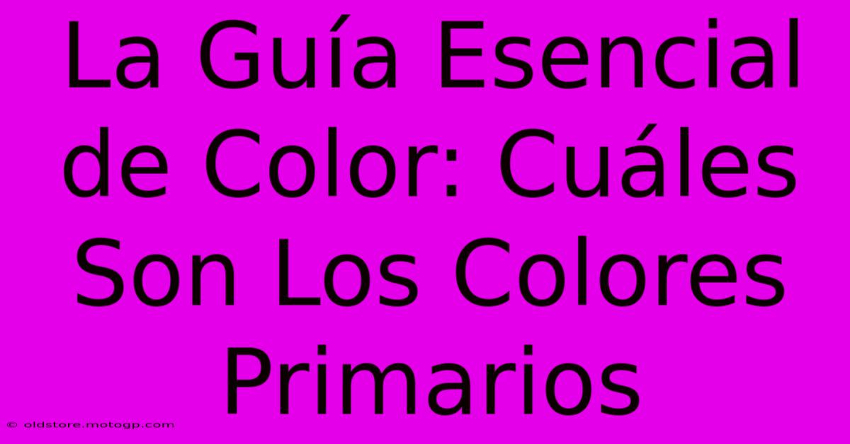 La Guía Esencial De Color: Cuáles Son Los Colores Primarios