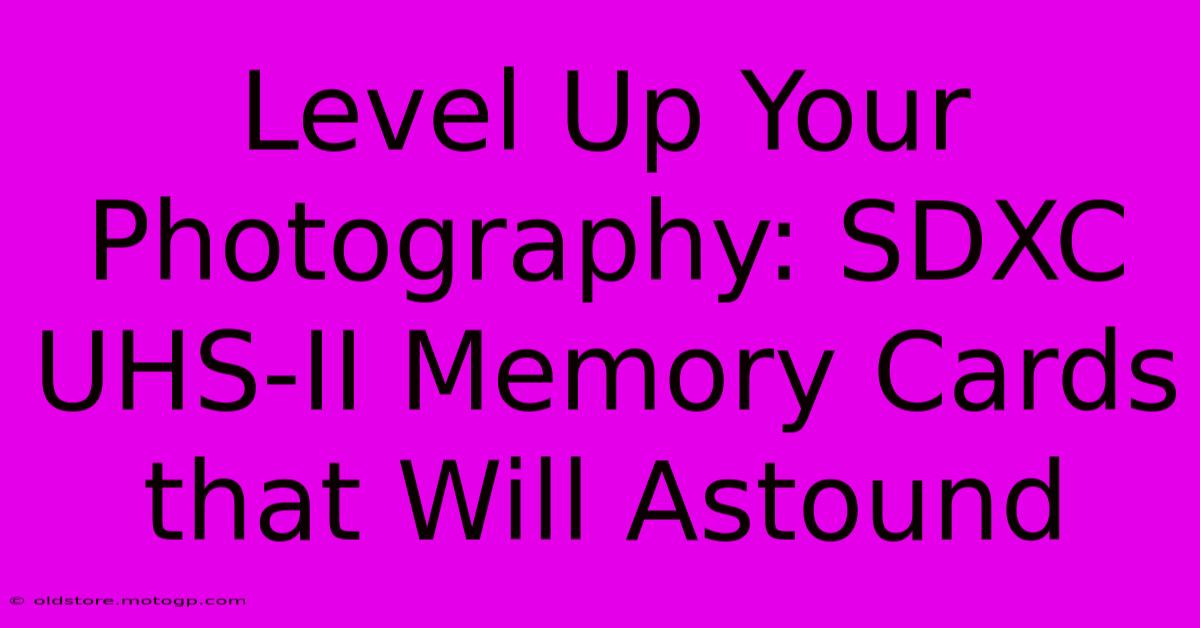 Level Up Your Photography: SDXC UHS-II Memory Cards That Will Astound