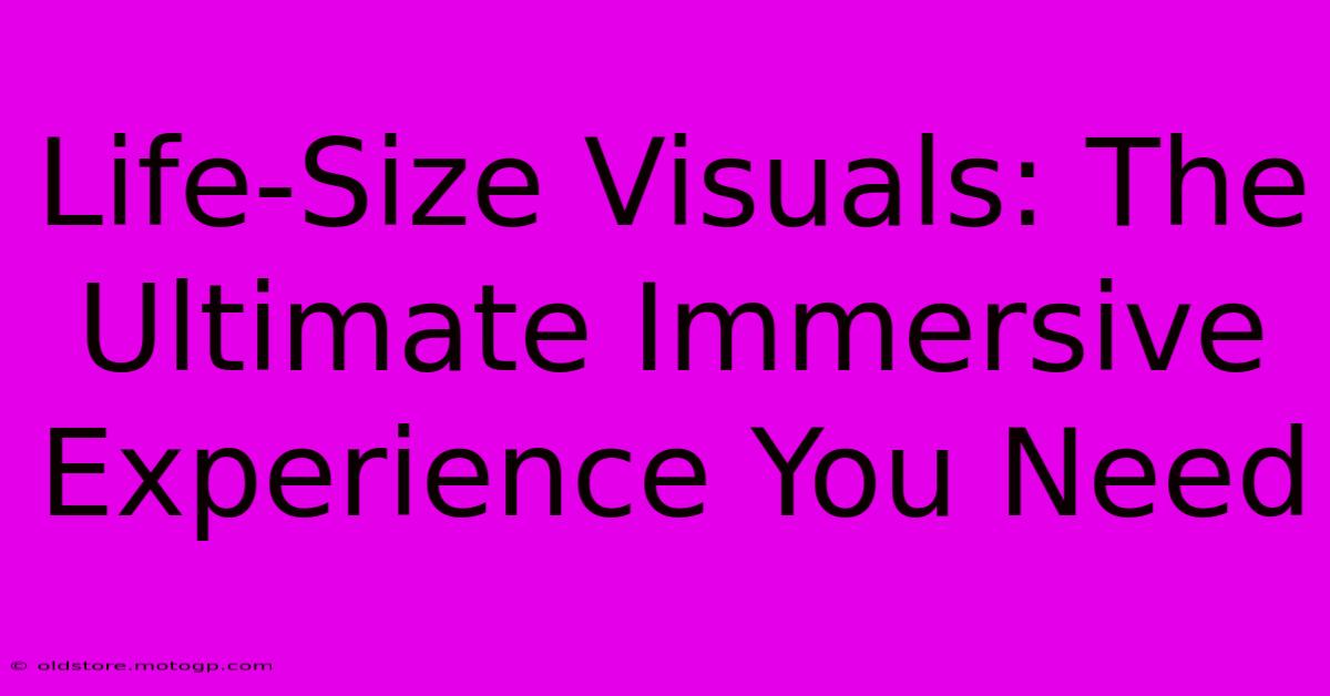 Life-Size Visuals: The Ultimate Immersive Experience You Need