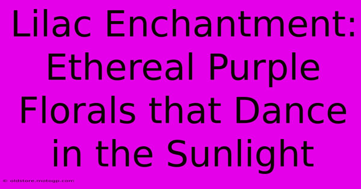 Lilac Enchantment: Ethereal Purple Florals That Dance In The Sunlight