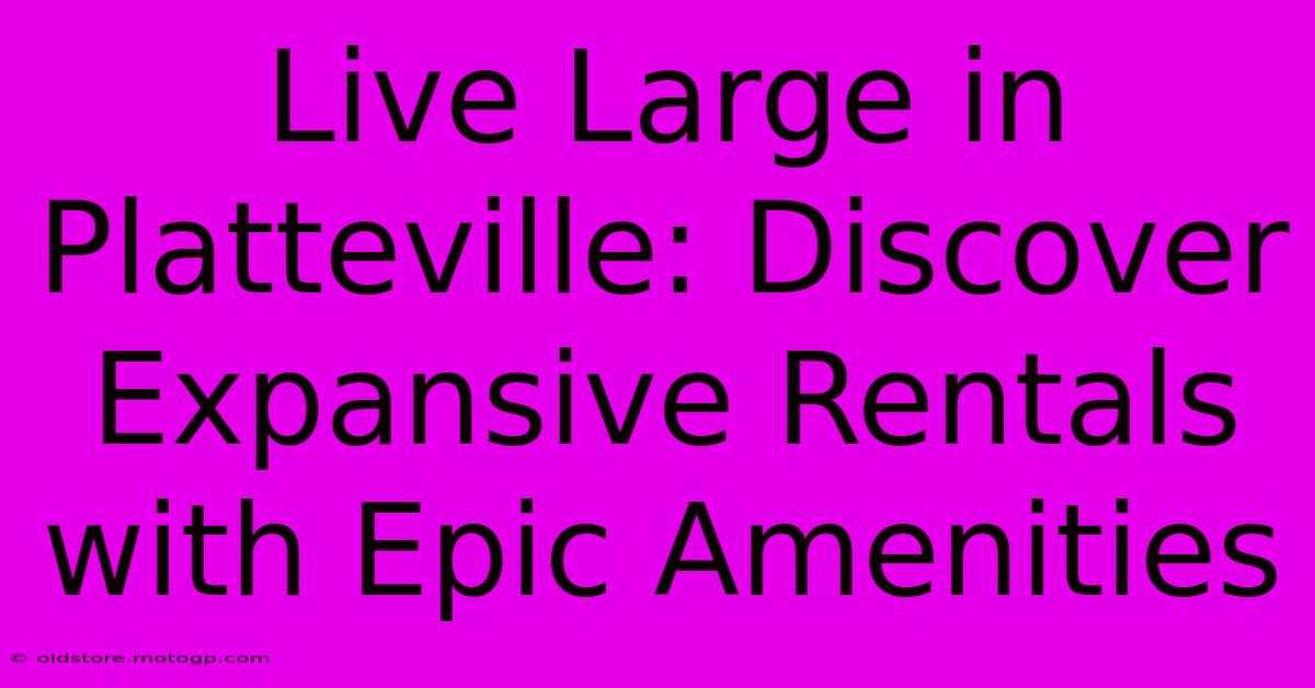 Live Large In Platteville: Discover Expansive Rentals With Epic Amenities