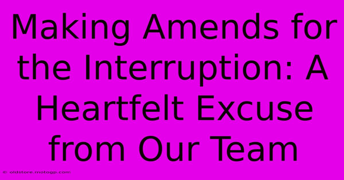 Making Amends For The Interruption: A Heartfelt Excuse From Our Team