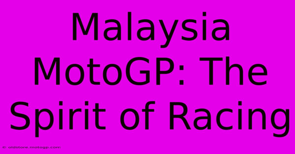 Malaysia MotoGP: The Spirit Of Racing