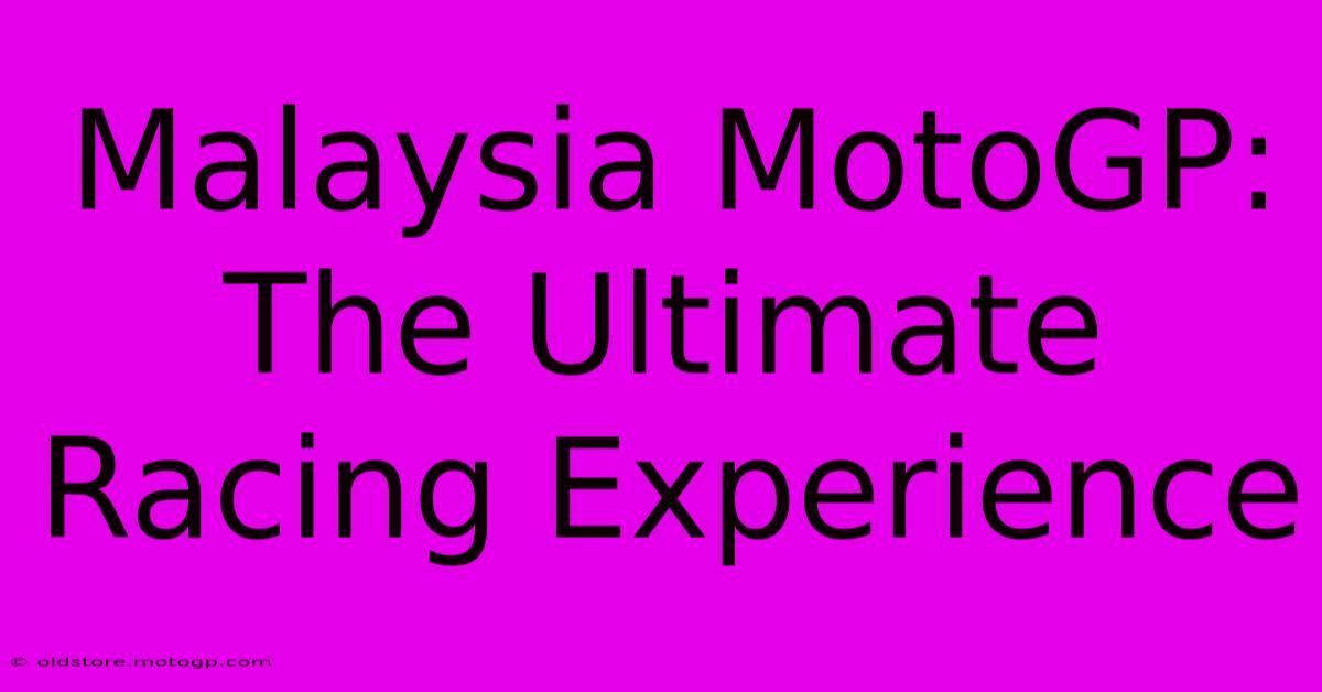 Malaysia MotoGP: The Ultimate Racing Experience