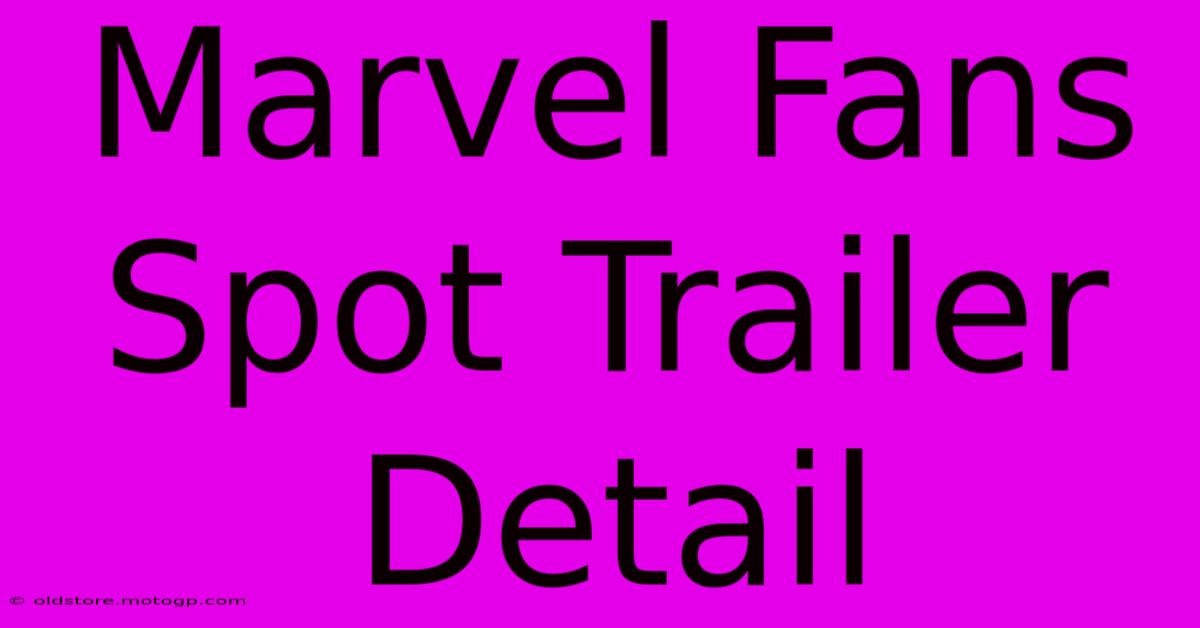 Marvel Fans Spot Trailer Detail