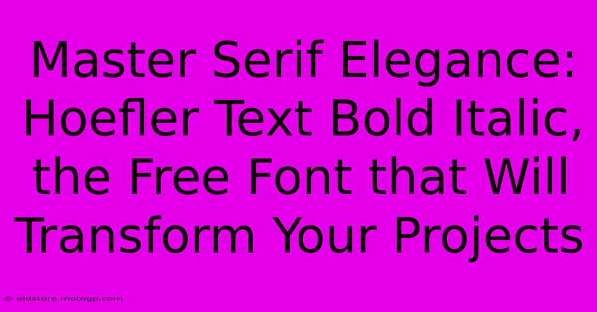 Master Serif Elegance: Hoefler Text Bold Italic, The Free Font That Will Transform Your Projects