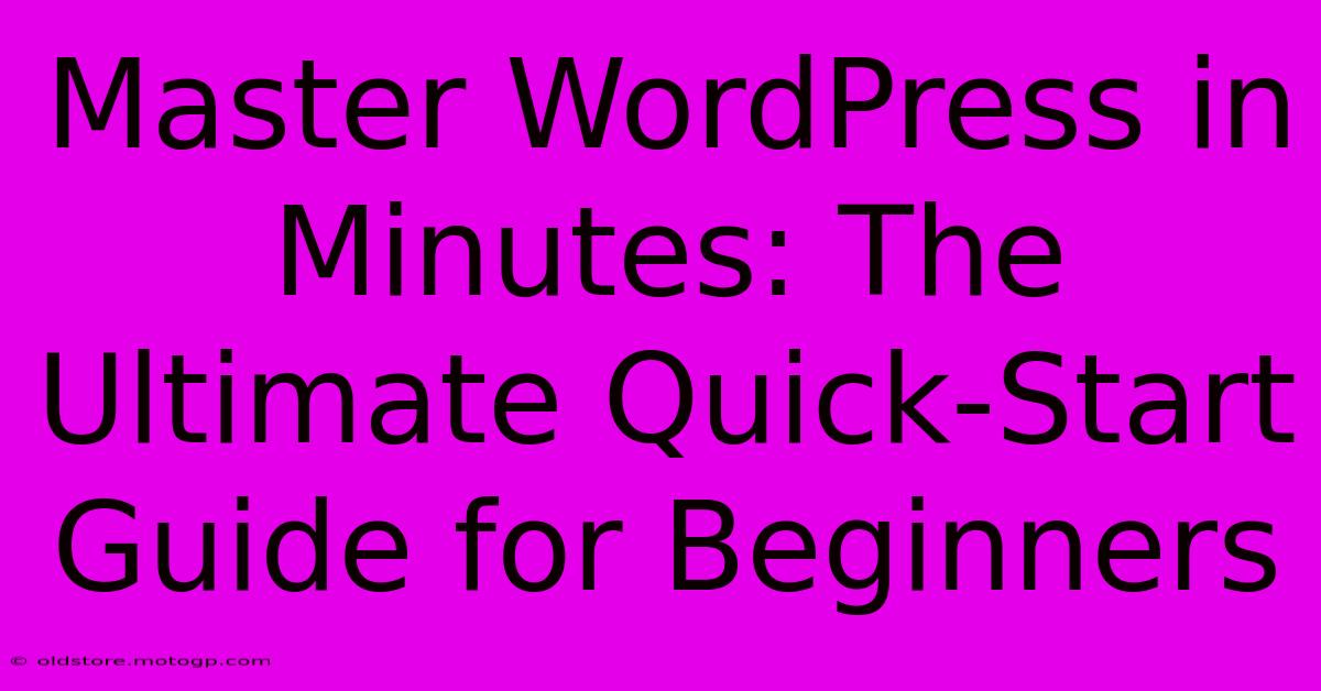 Master WordPress In Minutes: The Ultimate Quick-Start Guide For Beginners