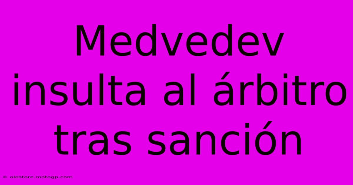 Medvedev Insulta Al Árbitro Tras Sanción