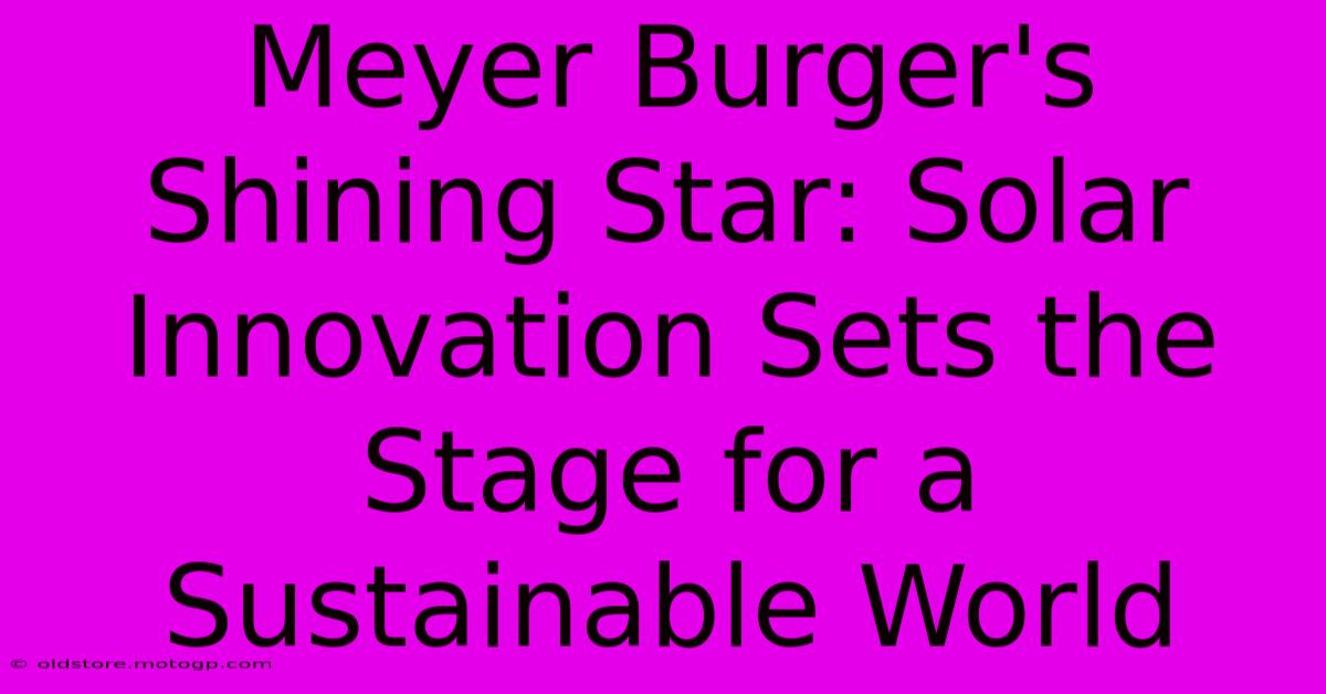 Meyer Burger's Shining Star: Solar Innovation Sets The Stage For A Sustainable World