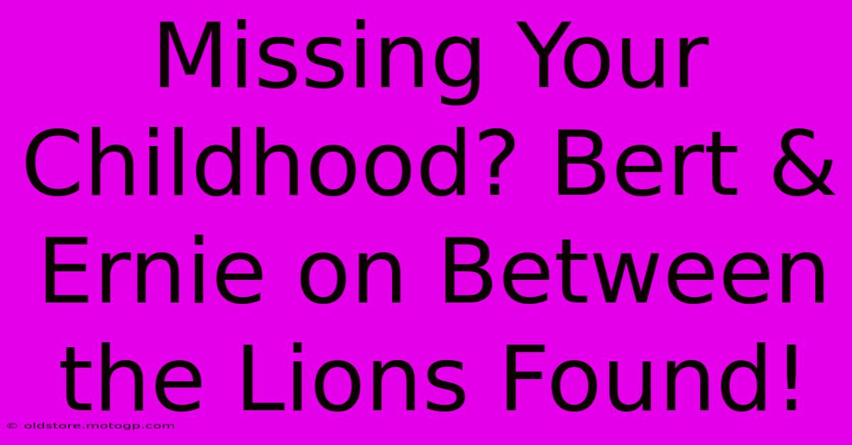 Missing Your Childhood? Bert & Ernie On Between The Lions Found!