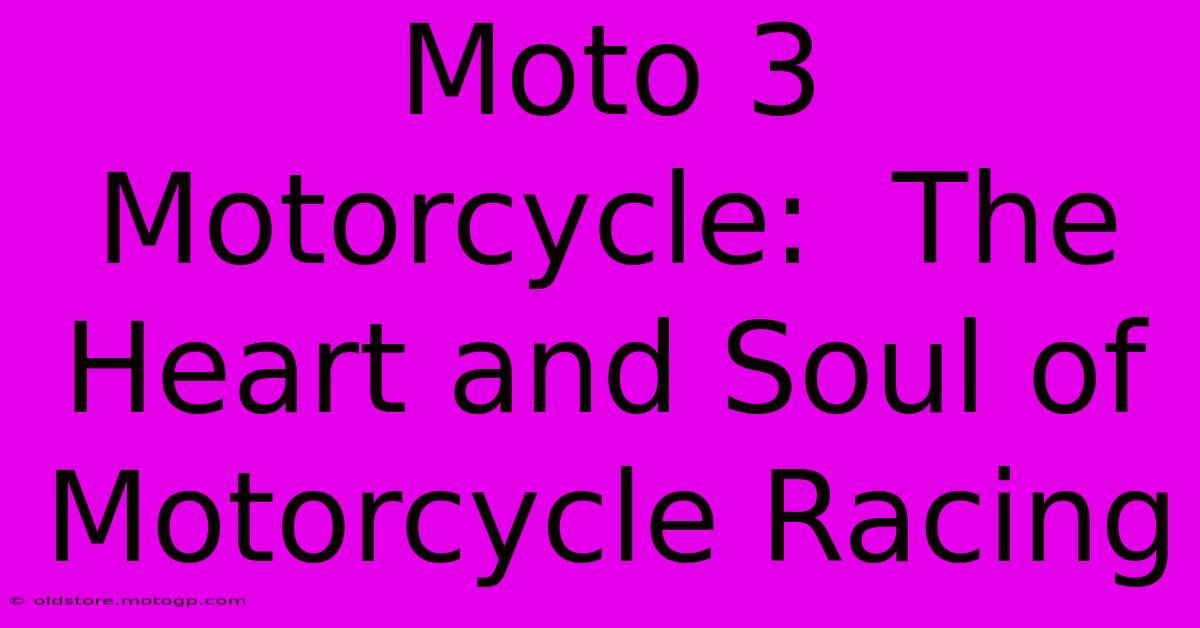 Moto 3 Motorcycle:  The Heart And Soul Of Motorcycle Racing