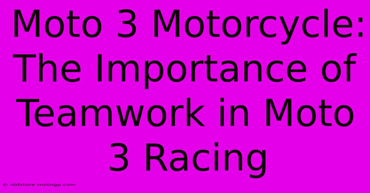 Moto 3 Motorcycle:  The Importance Of Teamwork In Moto 3 Racing