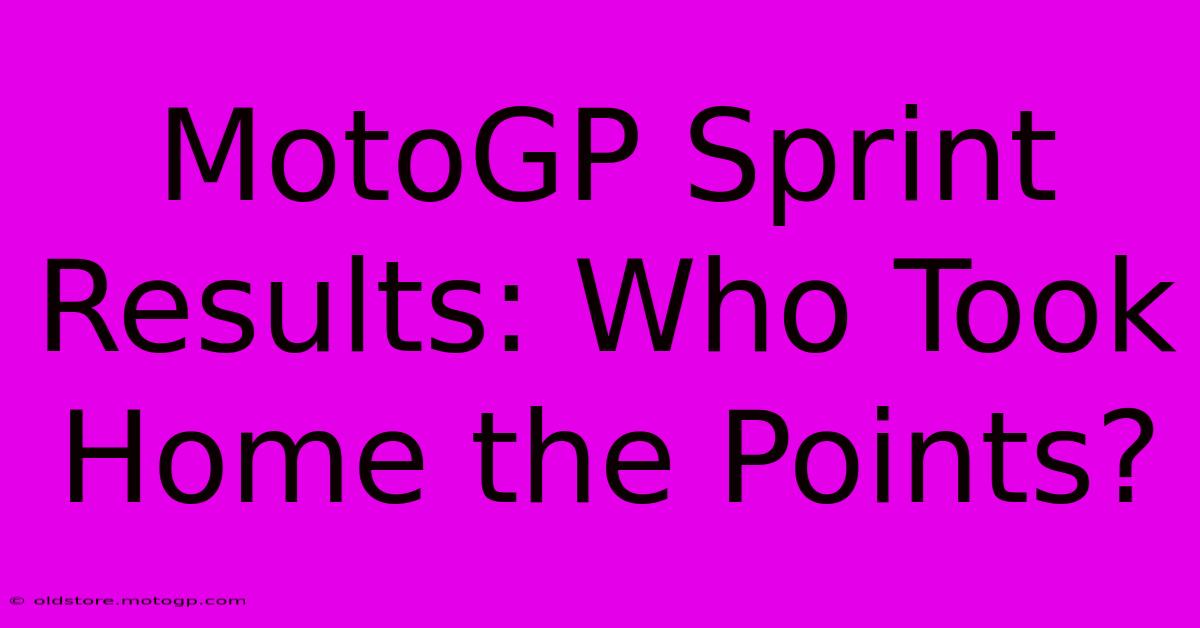 MotoGP Sprint Results: Who Took Home The Points?