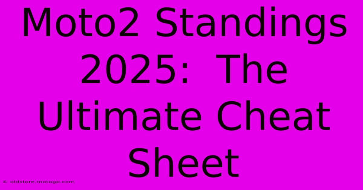 Moto2 Standings 2025:  The Ultimate Cheat Sheet