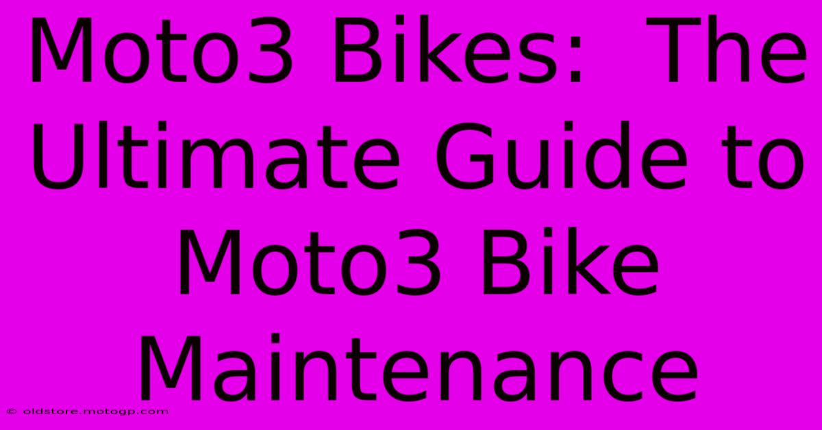 Moto3 Bikes:  The Ultimate Guide To Moto3 Bike Maintenance