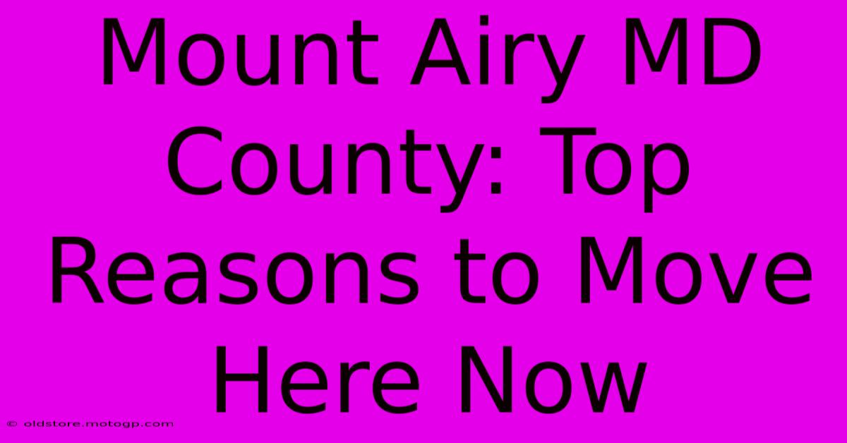 Mount Airy MD County: Top Reasons To Move Here Now