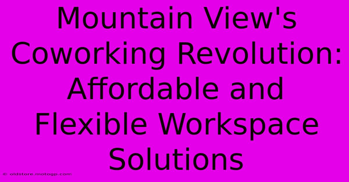 Mountain View's Coworking Revolution: Affordable And Flexible Workspace Solutions