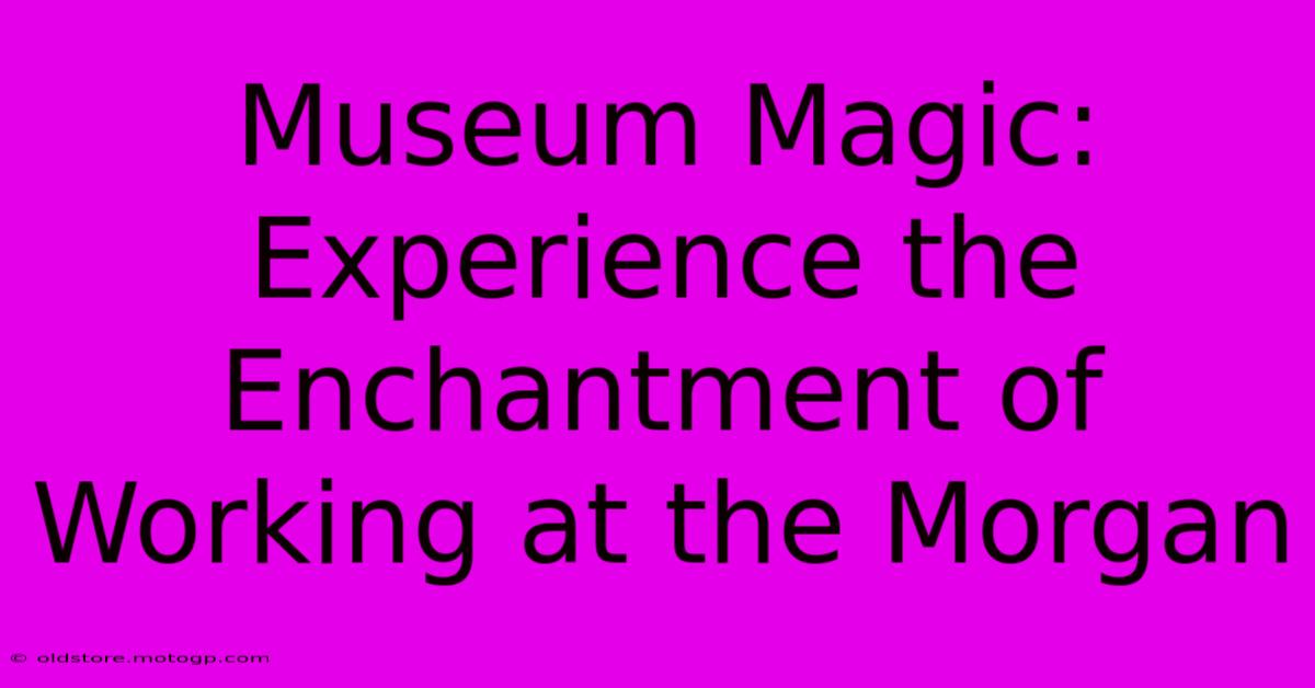 Museum Magic: Experience The Enchantment Of Working At The Morgan