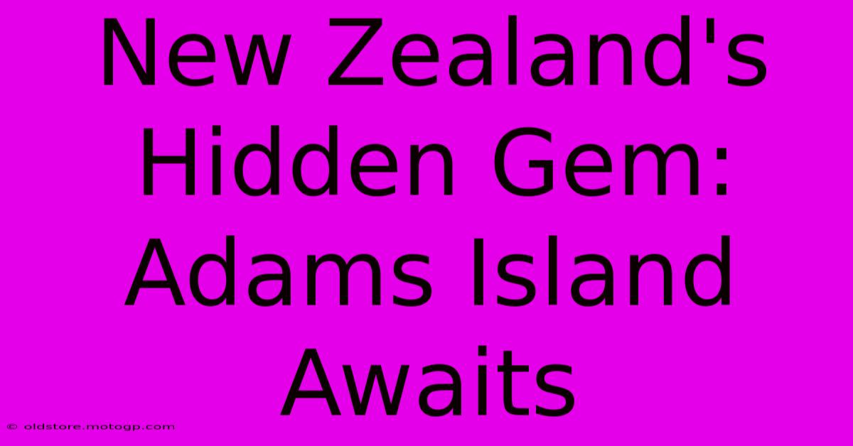 New Zealand's Hidden Gem: Adams Island Awaits