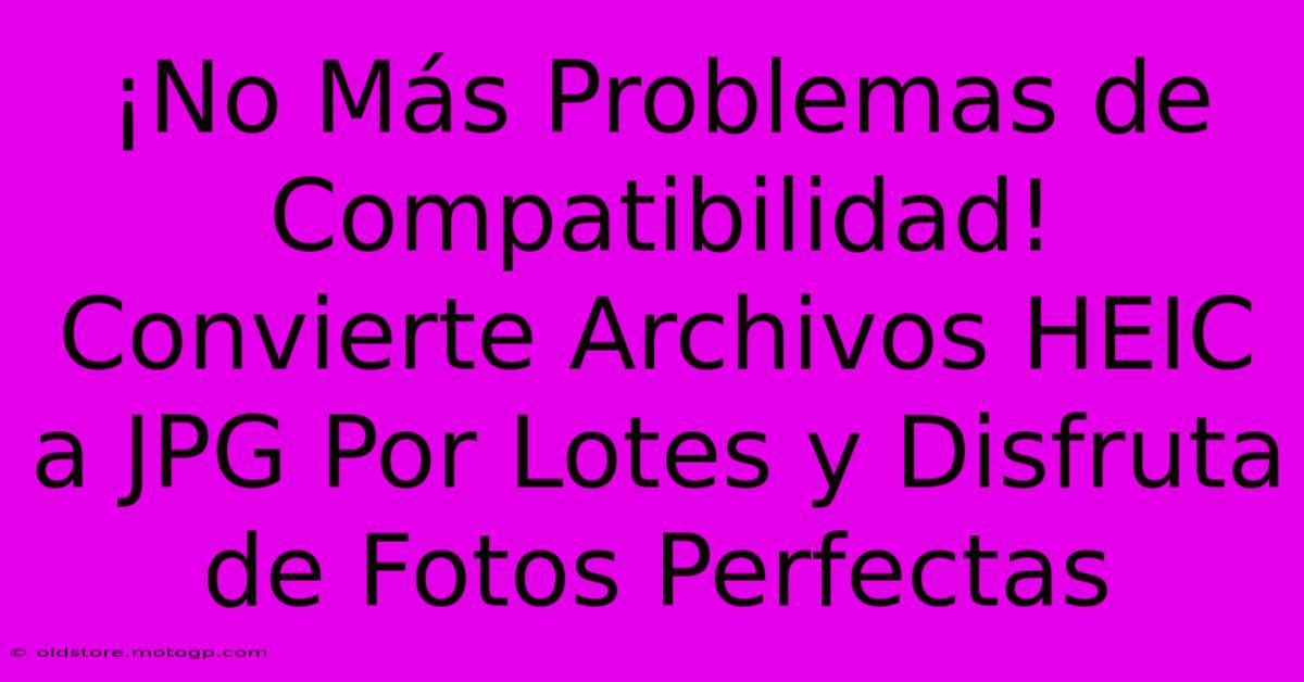 ¡No Más Problemas De Compatibilidad! Convierte Archivos HEIC A JPG Por Lotes Y Disfruta De Fotos Perfectas