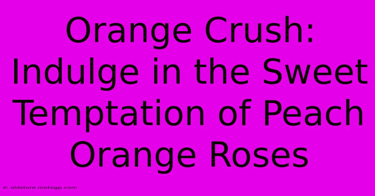 Orange Crush: Indulge In The Sweet Temptation Of Peach Orange Roses