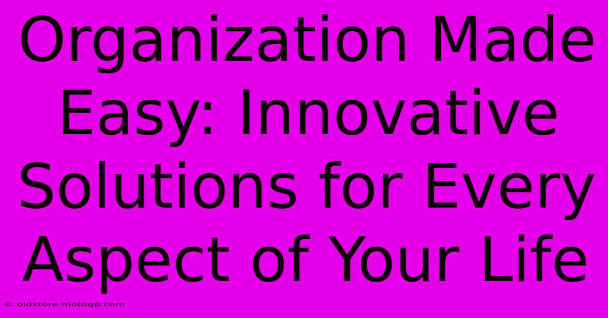 Organization Made Easy: Innovative Solutions For Every Aspect Of Your Life