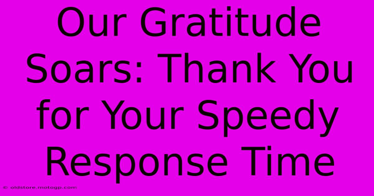 Our Gratitude Soars: Thank You For Your Speedy Response Time