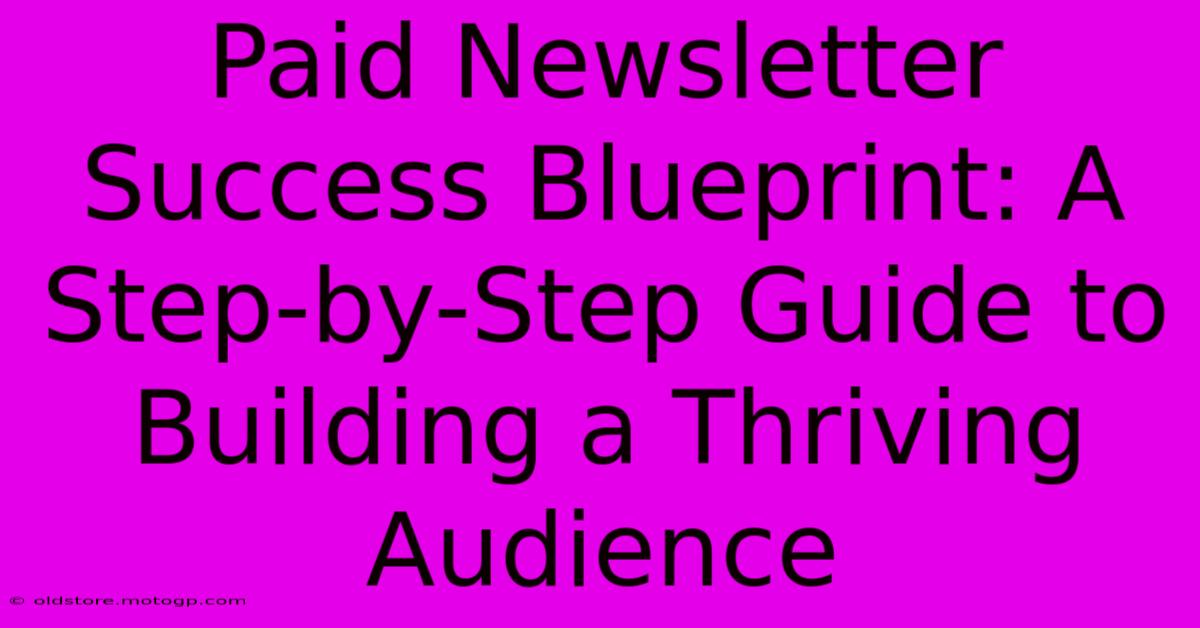 Paid Newsletter Success Blueprint: A Step-by-Step Guide To Building A Thriving Audience