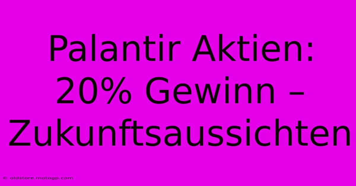 Palantir Aktien: 20% Gewinn –  Zukunftsaussichten