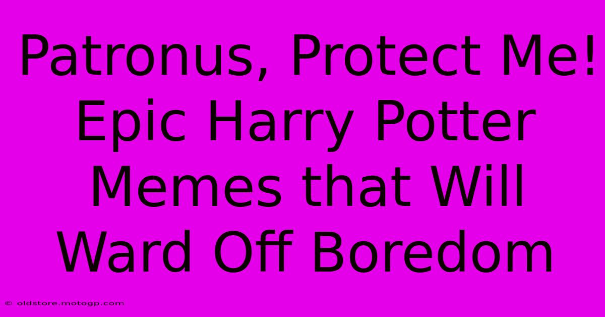 Patronus, Protect Me! Epic Harry Potter Memes That Will Ward Off Boredom