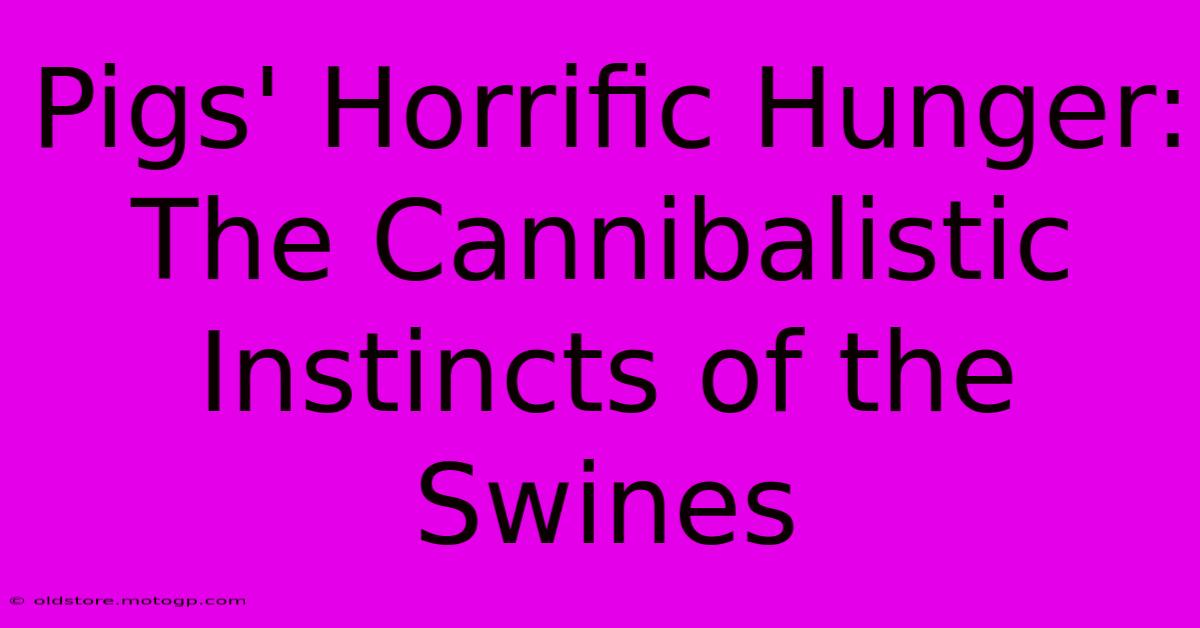 Pigs' Horrific Hunger: The Cannibalistic Instincts Of The Swines