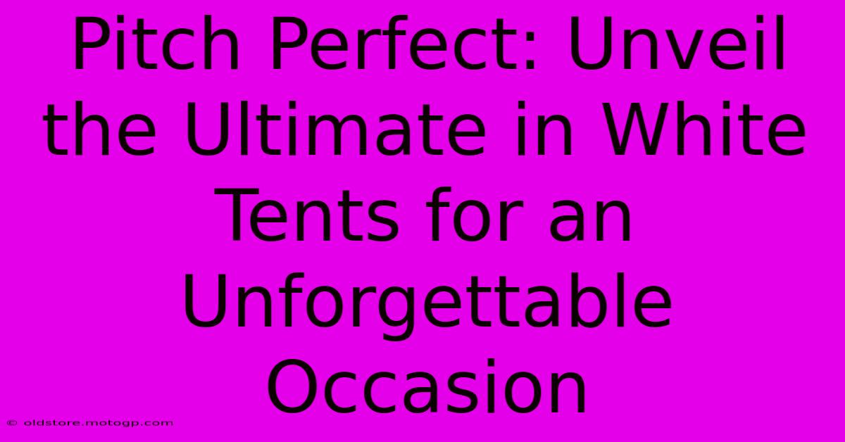 Pitch Perfect: Unveil The Ultimate In White Tents For An Unforgettable Occasion