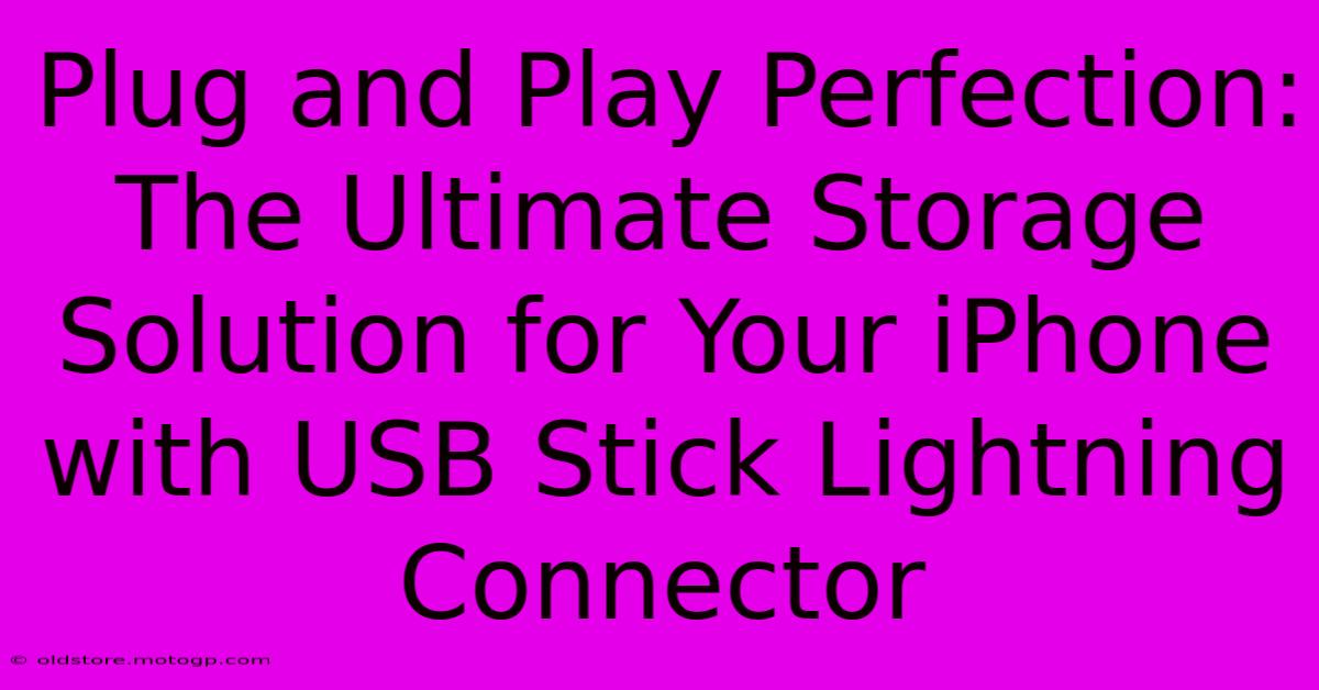 Plug And Play Perfection: The Ultimate Storage Solution For Your IPhone With USB Stick Lightning Connector