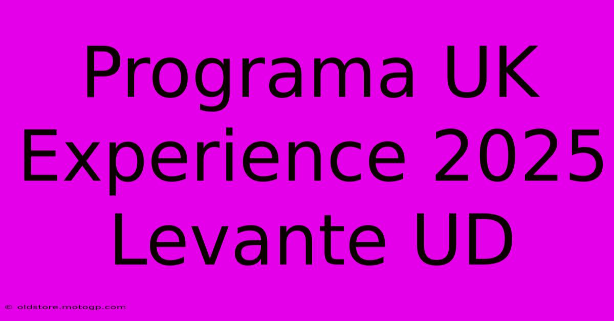 Programa UK Experience 2025 Levante UD