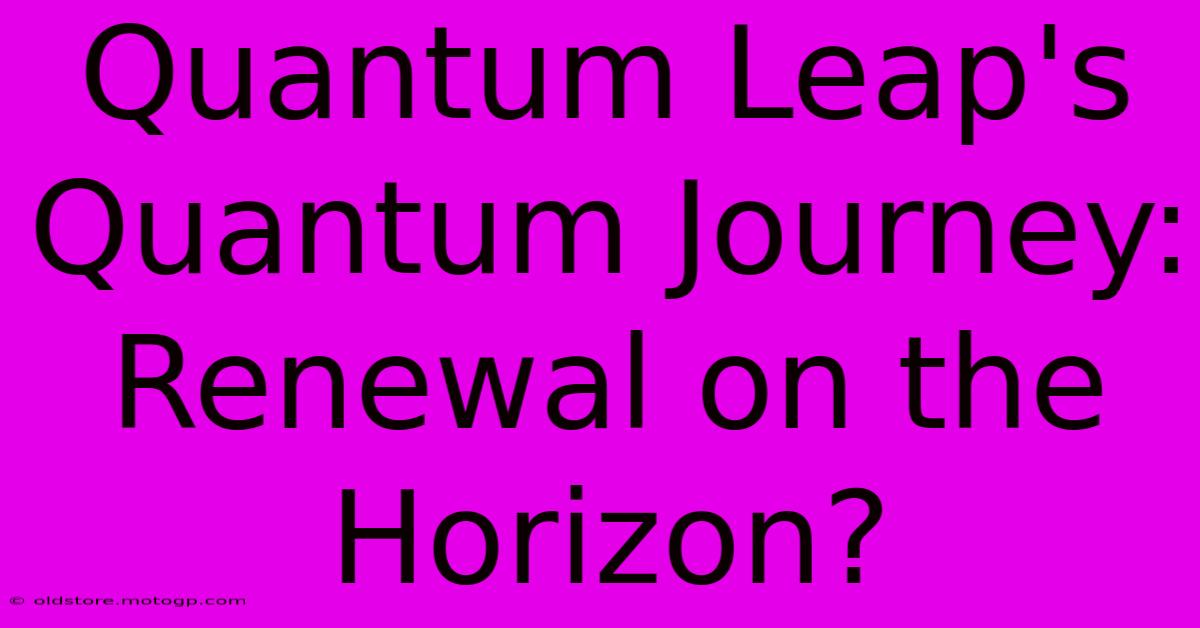 Quantum Leap's Quantum Journey: Renewal On The Horizon?