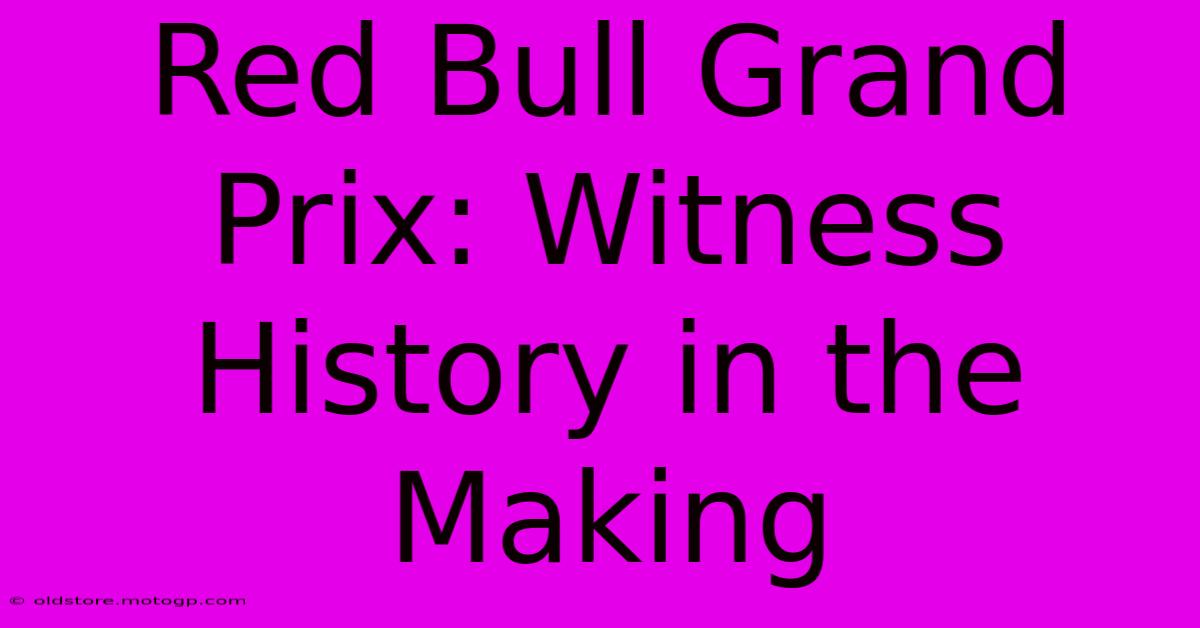 Red Bull Grand Prix: Witness History In The Making